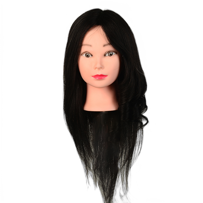 Salon teaching tools plastic female mannequin training head with human hair wig