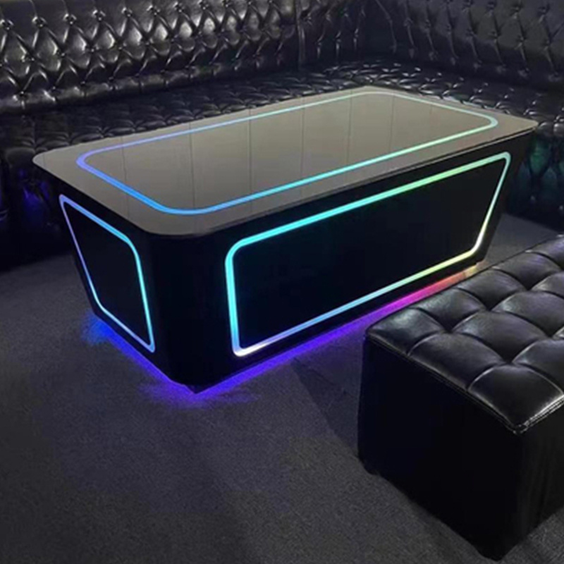 New Design Htclub Ktv Coffee Table Party Glowing Bar Illuminated Led Light Cocktail Tea Table Ballroom Karaoke Bar Furniture