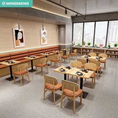 Modern Minimalist Wooden Restaurant Table and Chair for Coffee Shops and Cafe with Booth Seating