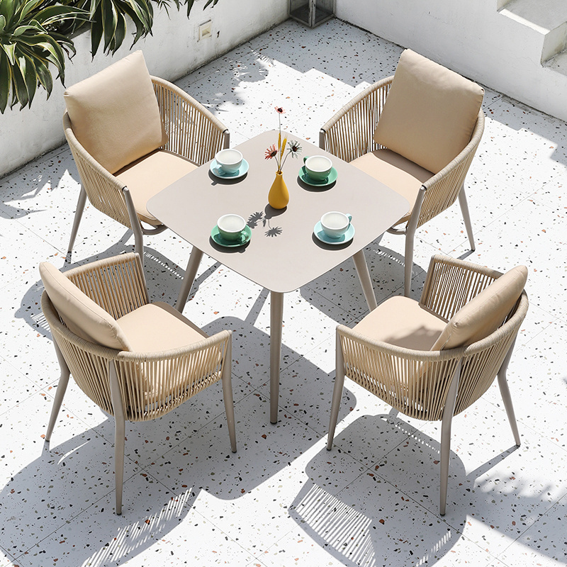 Luxury Style Dining Furniture Modern Dining Rattan Chair Weave Back Outdoor Chairs