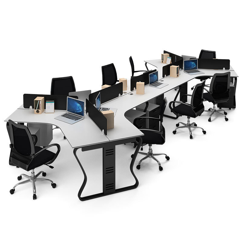 Commercial furniture office cubicle curved office desks and workstations high quality 6 8 10 person staff station