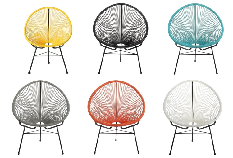 Guangzhou Mingmeng Restaurant Terrace Furniture Iron Chair Wholesale Egg Shape Acapulco Chair