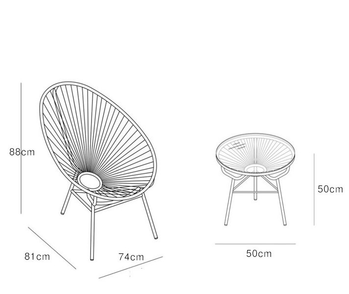 Guangzhou Mingmeng Restaurant Terrace Furniture Iron Chair Wholesale Egg Shape Acapulco Chair