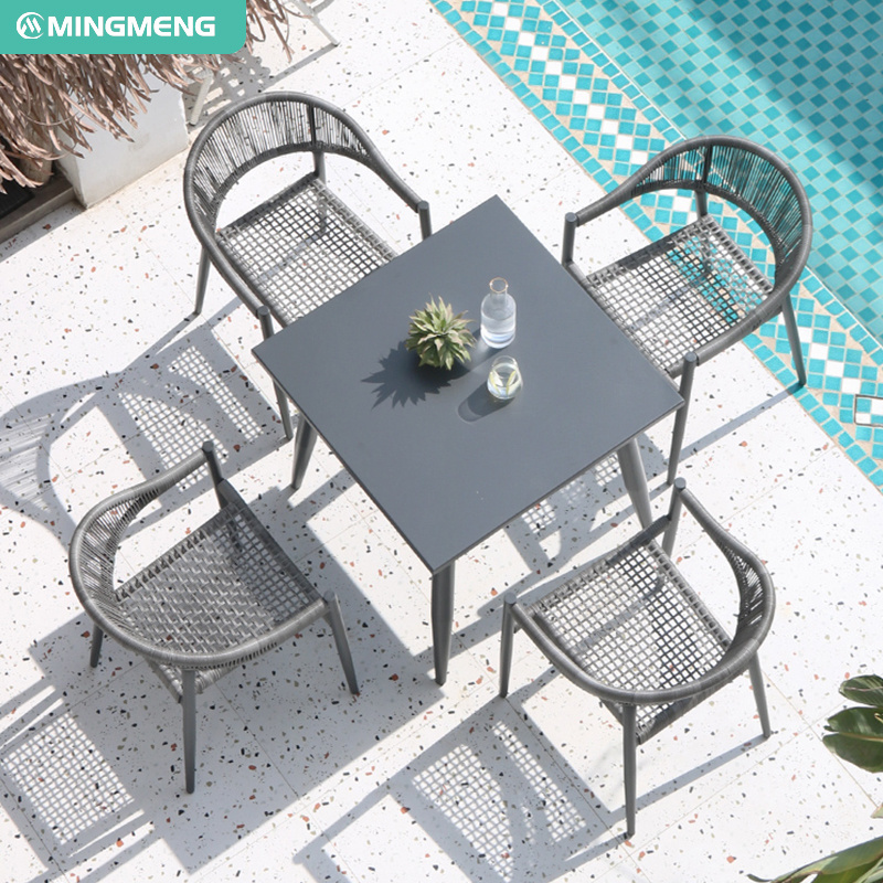 Outdoor Woven Aluminum Garden Chairs French Pvc Stackable Wholesale Discount Bistro Balcony Rattan Alloy Set