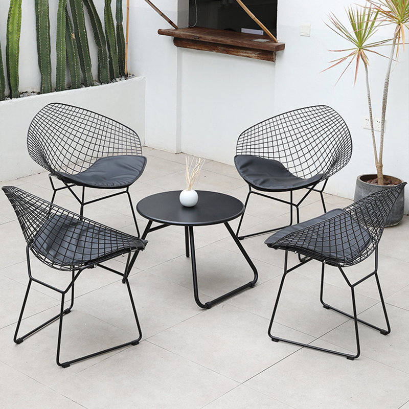 Outdoor Restaurant Patio Garden Set Furniture Rope Woven Outdoor Dining Rattan Chair Patio Rope Chair Furniture