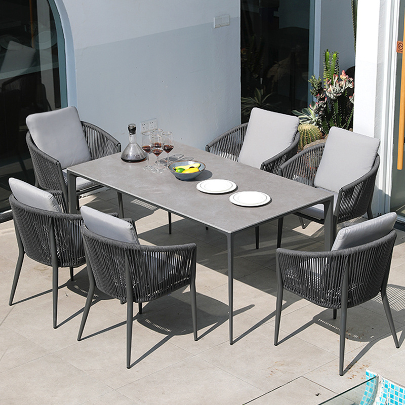 Luxury Style Dining Furniture Modern Dining Rattan Chair Weave Back Outdoor Chairs