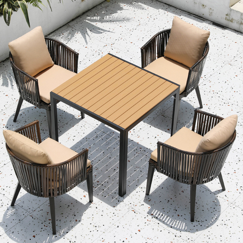 Patio Sets Rattan Chair Outdoor Furniture Modern Rattan Wicker Chair Table Set For For Cafe Shop