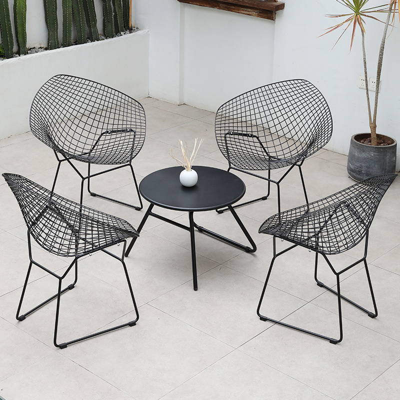 Outdoor Restaurant Patio Garden Set Furniture Rope Woven Outdoor Dining Rattan Chair Patio Rope Chair Furniture