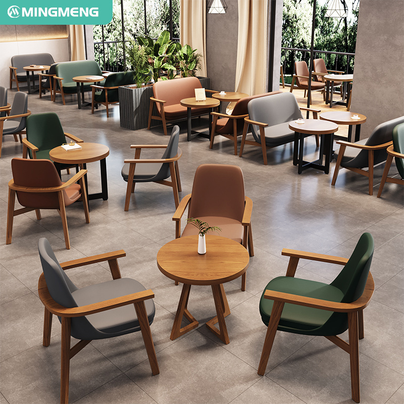 Customized Minimalist Restaurant Furniture Sets Cafe and Fast Food Booth Seating Sofa Dining Tables and Chairs for Coffee Shop