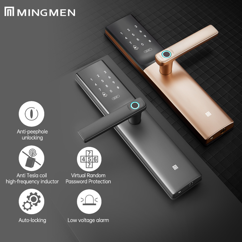 MINGMEN Hot-Selling Popular Product W1 TUYA  APP Function Code Lever Lock Fingerprint Smart Door Lock