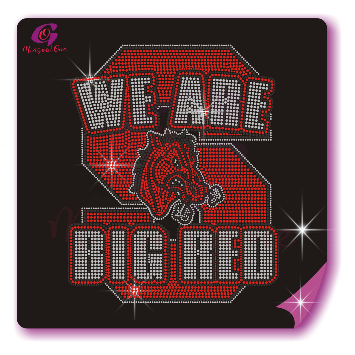 Good Selling Custom Bling Design Iron On Rhinestone Heat Transfer Custom Football Teams Logo Designs for Clothes