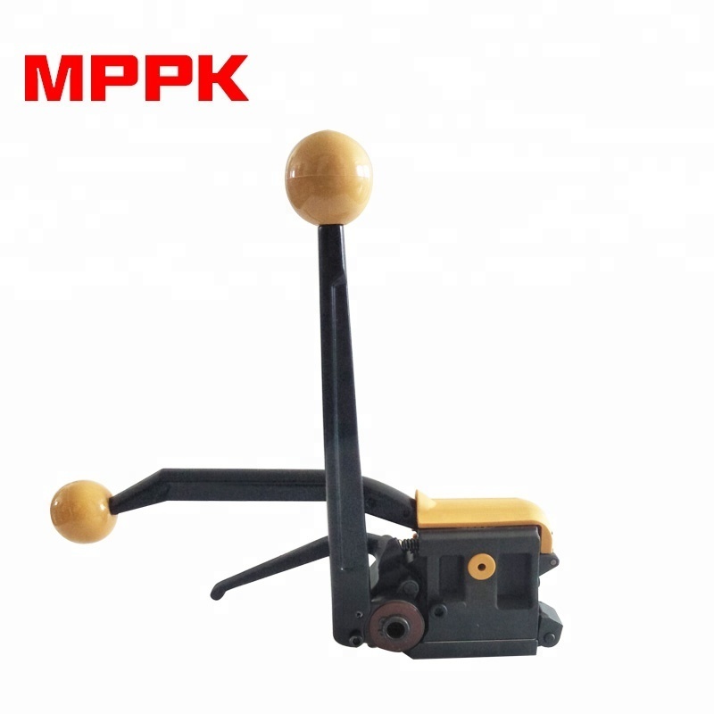 A333 Portable Strapping Machine Metal Belt Packer Tool Yellow Manual Sealless Steel Strapping Tool