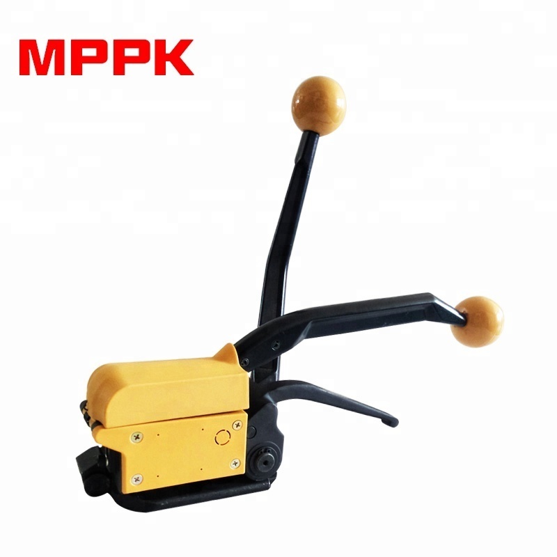 A333 Portable Strapping Machine Metal Belt Packer Tool Yellow Manual Sealless Steel Strapping Tool