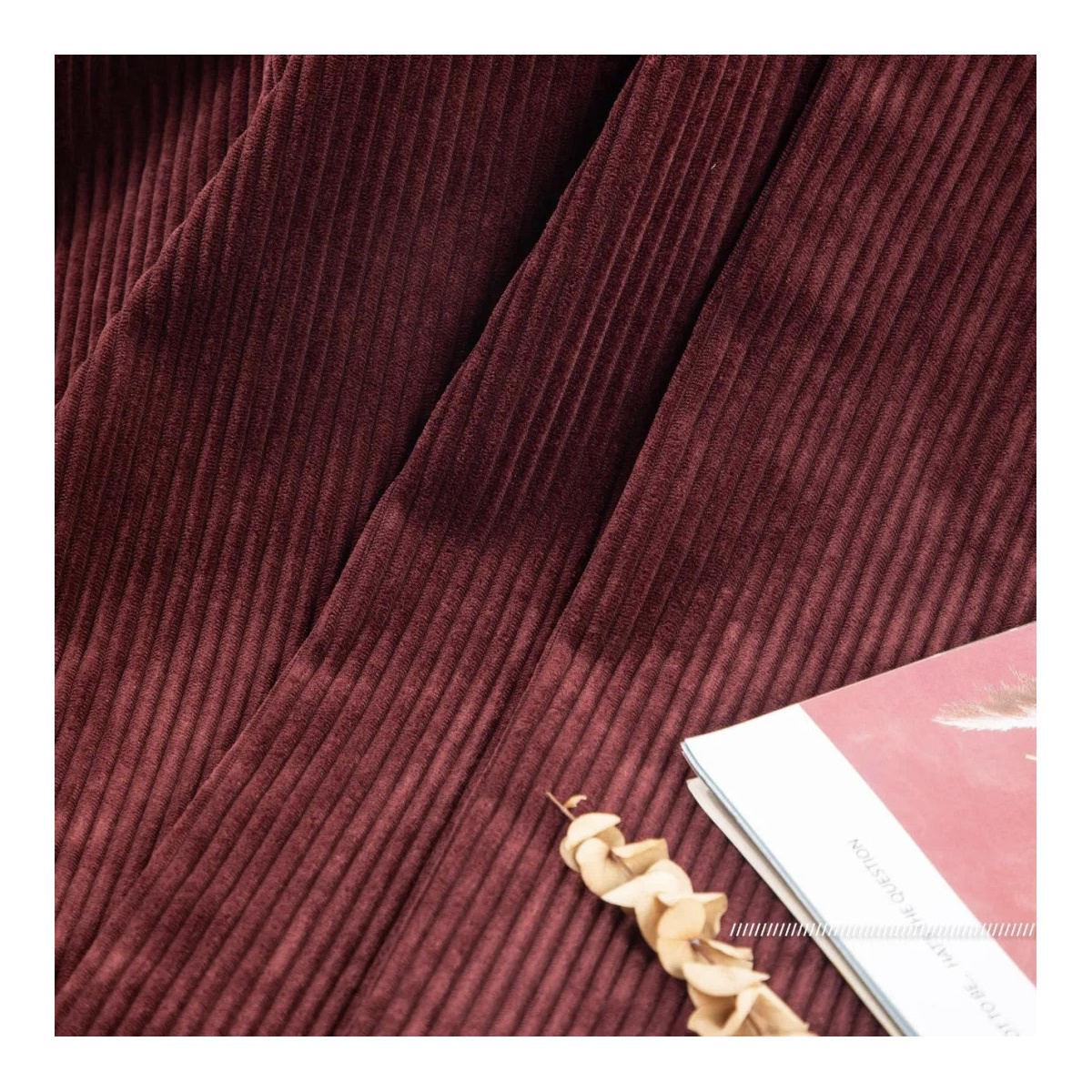 Eco friendly supersoft flock velvet fabric 100% cotton thick stretch corduroy fabric for pants