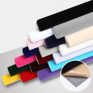 High quality drawer nonwoven fabric self adhesive flocked velvet fabric for box packing