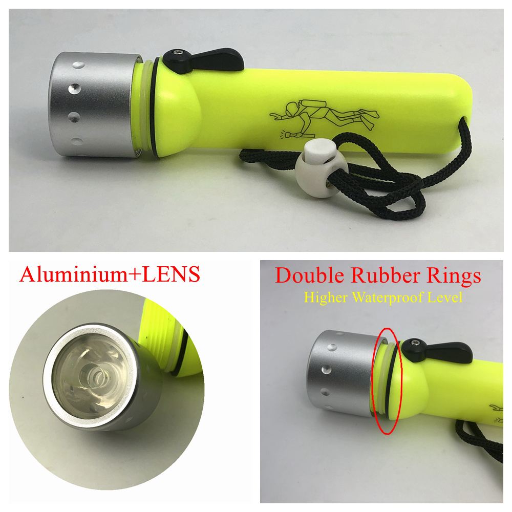 NINGBO factory wholesale cheap price led eco diving flashlight torch high bright goods in stock ready to ship fast delivery