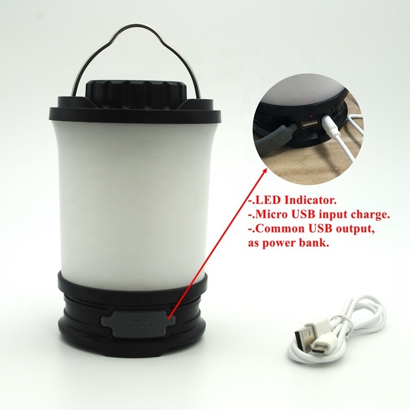 High quality ultra bright lithium battery included USB Rechargeable LED Camping Lantern 600 lumen IP65 Tent lamp powerbank light