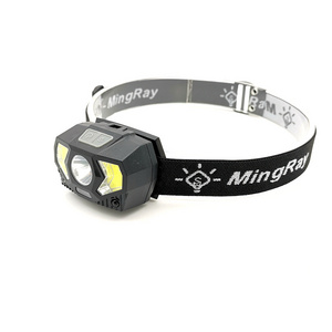 2020 new arrival LED Headlamp with red light mack head lamp security COB Headlight Warning flashlight on head promotion light