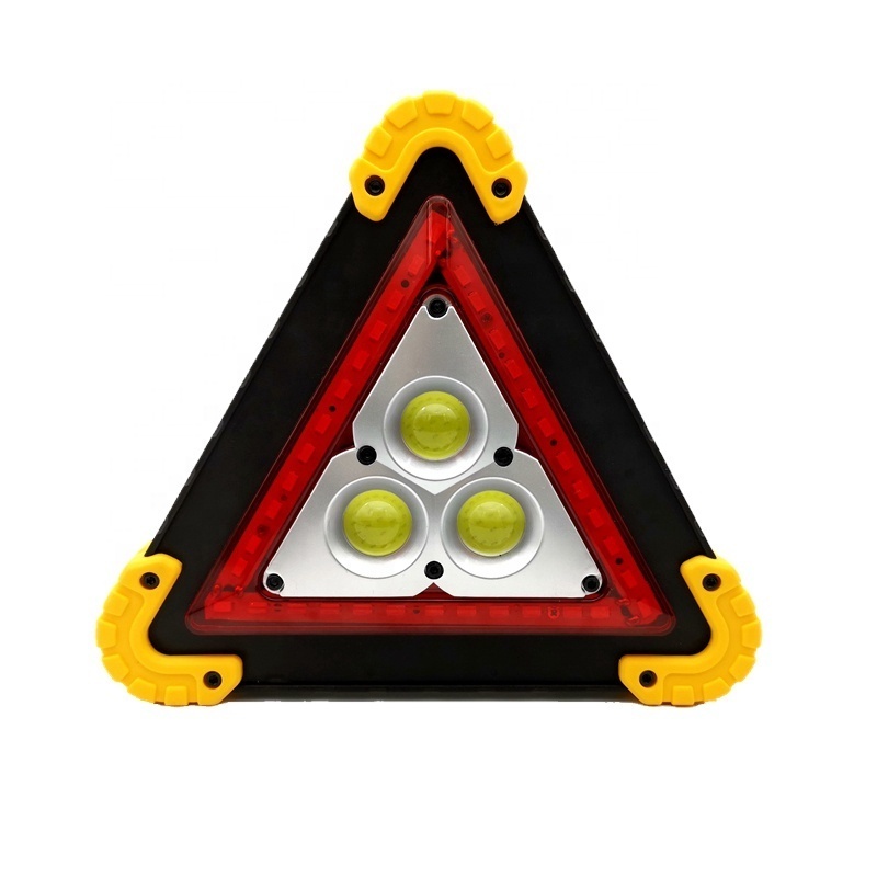 Portable Rechargeable Emergency Red Warning triangle Traffic light lithium battery USB power bank flashlight for car repair