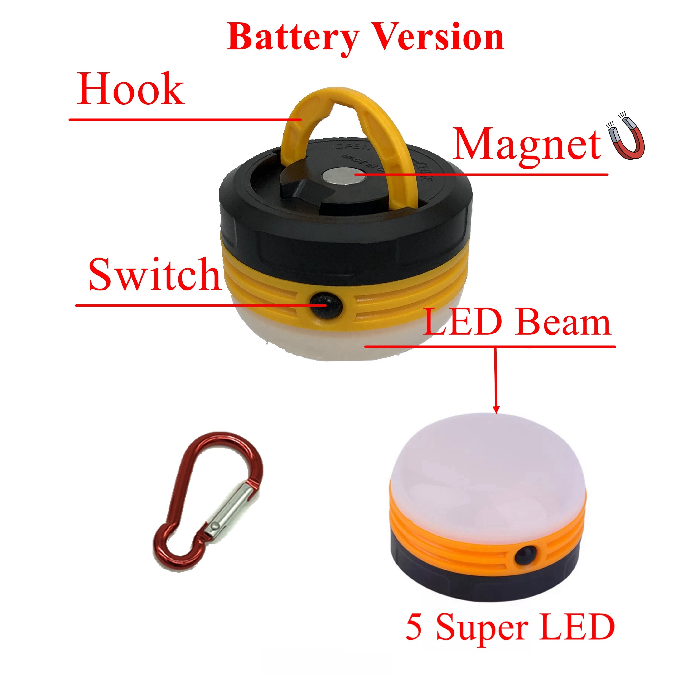 Portable magnetic LED Camping lantern AA Battery 3 mode small lanterns waterproof tent lamp outdoor super bright hand light