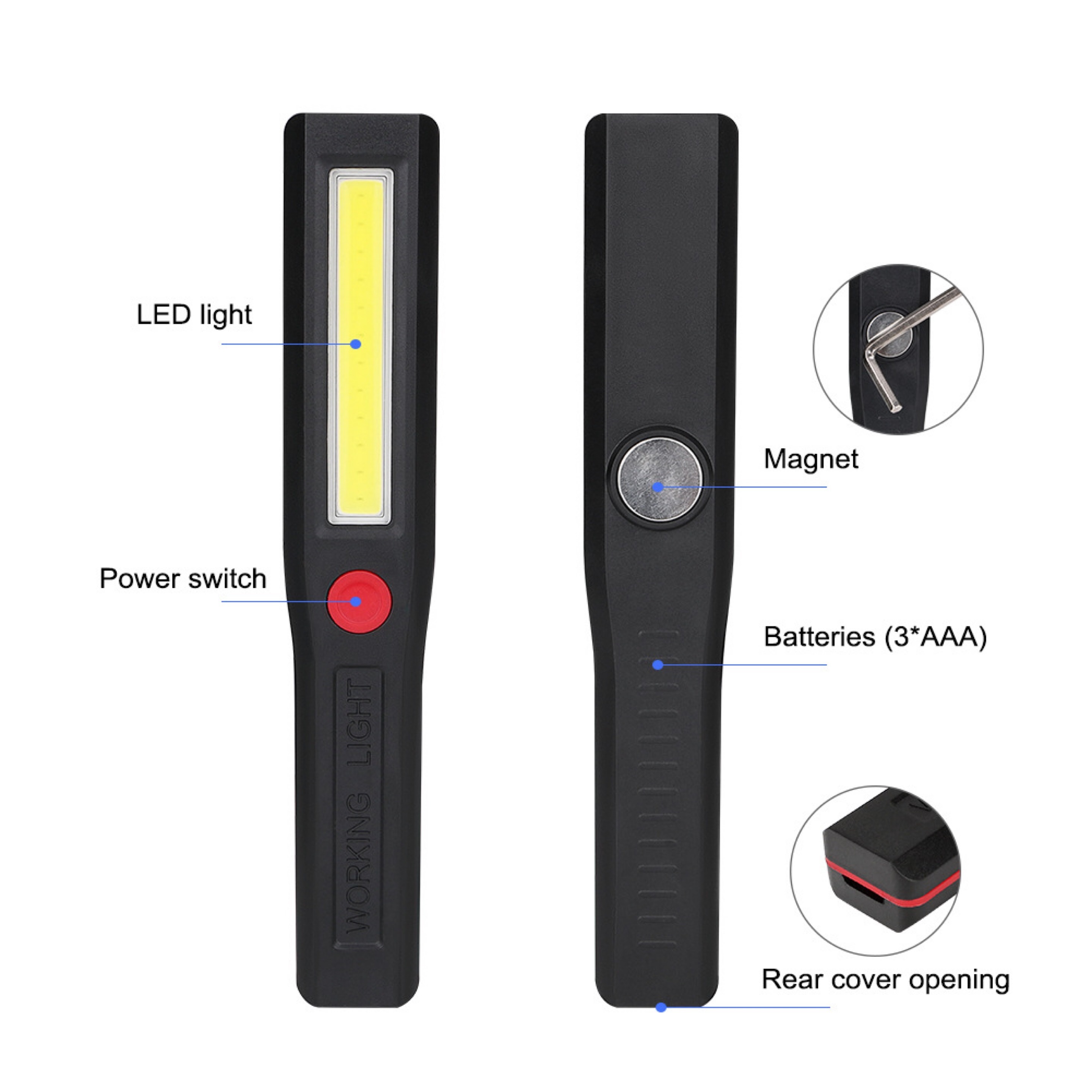 2021 new arrivals cheap price mini work light magnetic LED Flashlight for free gift ready to ship fast shipping custom packaging