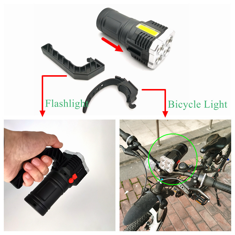 JUST 2022 new arrivals products bicycle lights also rechargeable flashlights with handle ready to ship customized packaging