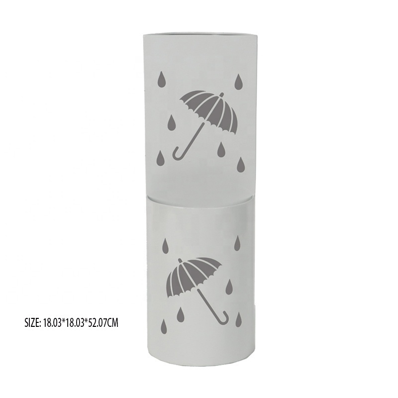 Indoor and Outdoor Display White Umbrella Stand  Metal Umbrella Holder for Entryway Metal Umbrella Stand