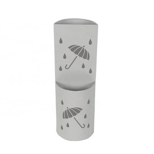 Indoor and Outdoor Display White Umbrella Stand  Metal Umbrella Holder for Entryway Metal Umbrella Stand