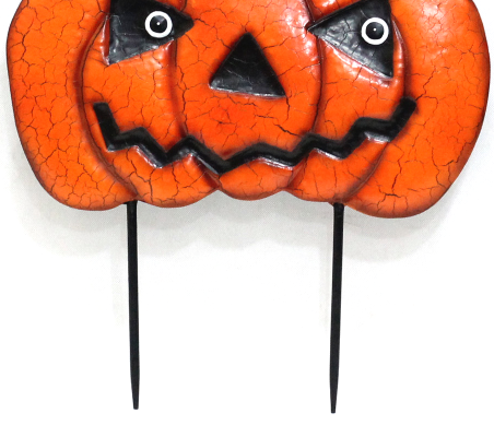 Halloween Pumpkin Lawn Metal Stake Solar Powered Garden Stake For Yard Iron Material Waterproof