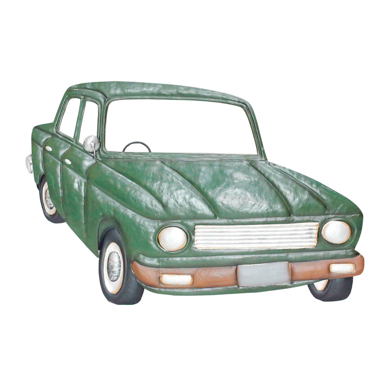 Classic American 3D Green Sedan Car Wall Hanging Decor Metal Retro Cars Handicraft Wall Art Decoration