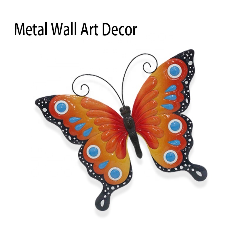 21.5 Inch Golden Wall Butterflies Metal Crafts Wall Decorative Butterflies for Walls