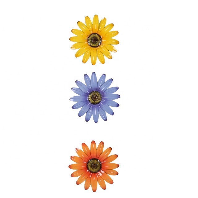 Set of 3 Metal Flower Wall Art Decor Supplier Wall Flower Decoration For Living Room