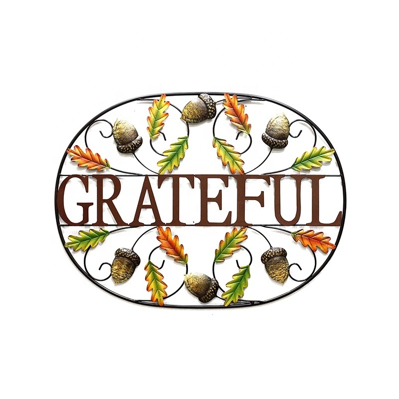 Metal Hot Sell Grateful Wall Decoration for Fall