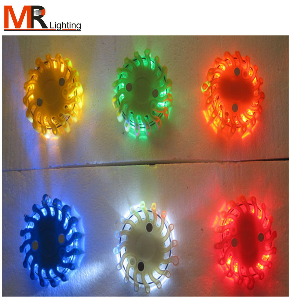 12* LED Emergency Safety Flare Red Road Flare Magnet Flashing Warning Night Lights Roadside Disc Beacon For Car Truck Boat