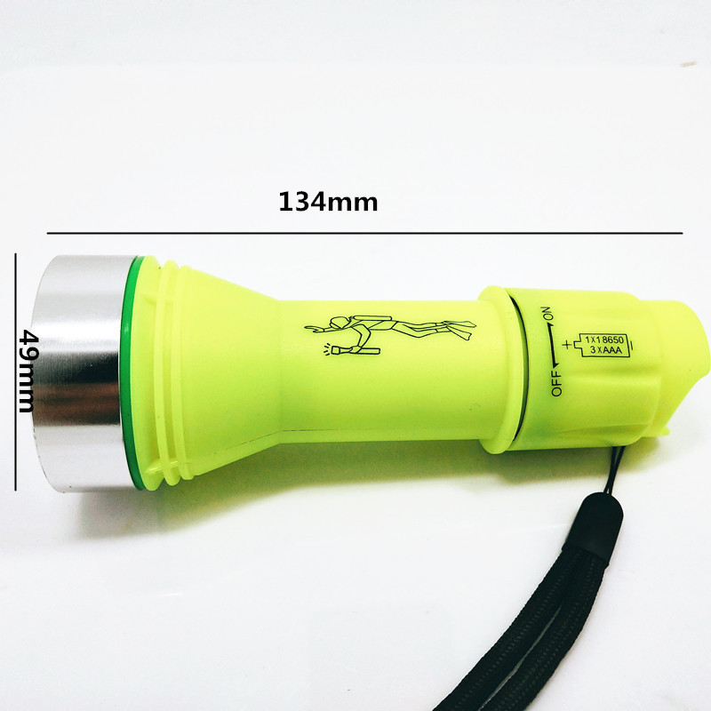 Best price Good quality battery operated ABS material 1 super led diving underwater flashlight