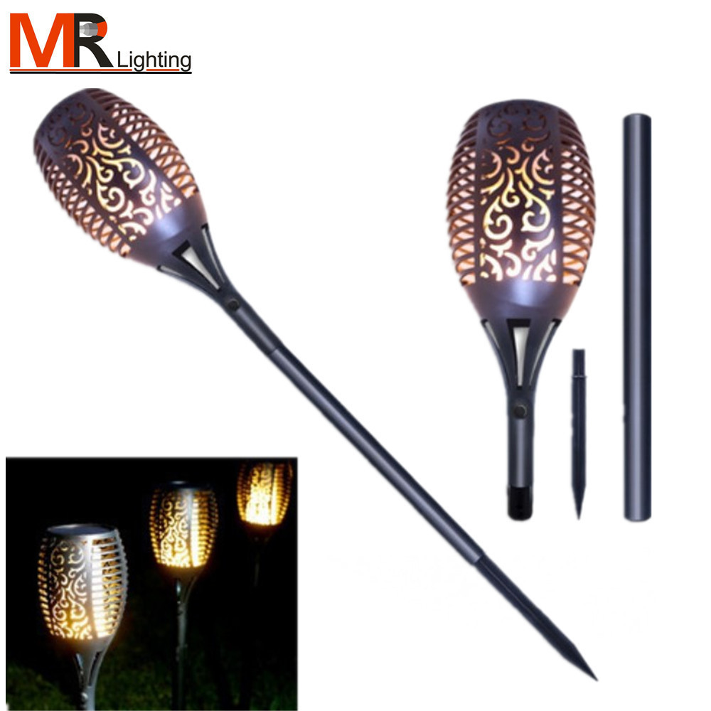 Manufacturer Supply Waterproof Outdoor Garden Decoration Flickering Torch Solar led Flame Lamp Light