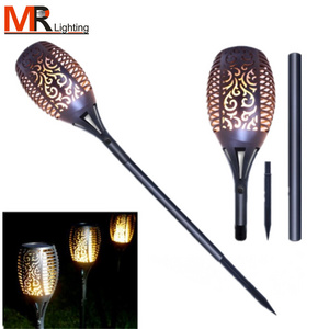 Manufacturer Supply Waterproof Outdoor Garden Decoration Flickering Torch Solar led Flame Lamp Light