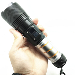 New LED Tactical Flashlight Rechargeable Super Bright with Snap Hook and Lampshade Waterproof Flashlights for Emergency Camping