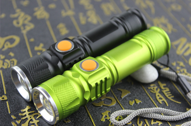 USB Inside Battery  T6 Powerful 2200LM Led Flashlight Portable Light Rechargeable Tactical LED Torches Zoom Flashlight