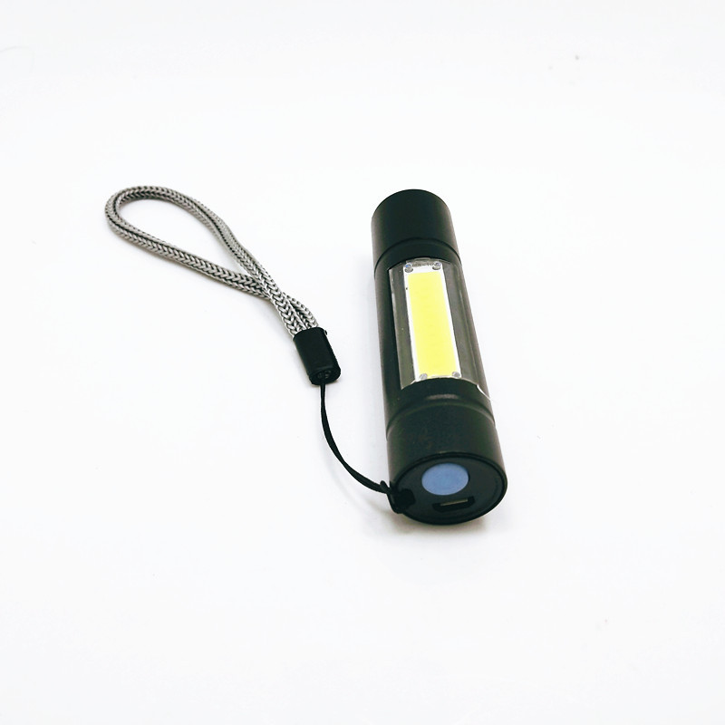 Portable 3 Modes USB Charging COB LED Flashlight With Box