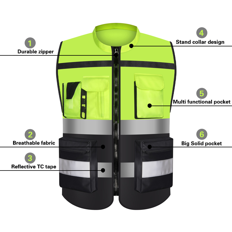 Hi Vis Workwear MESH Vest Safety Jacket YELLOW Reflective Safety Vest