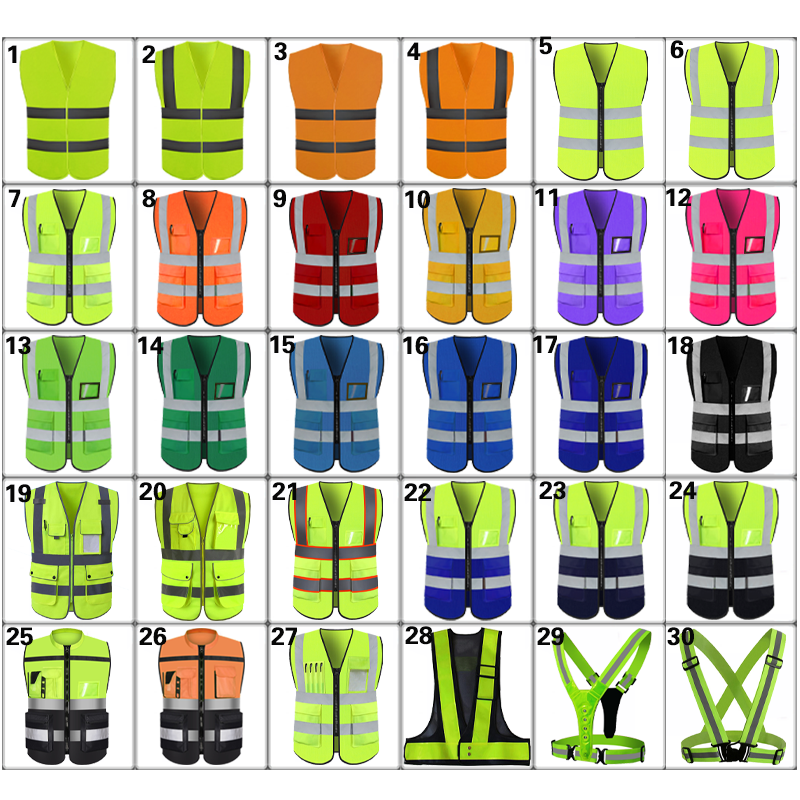 Mingrui Roadyellow  orange Pink purple SafetySafety Vests Customised black blue Reflective Safety Vest