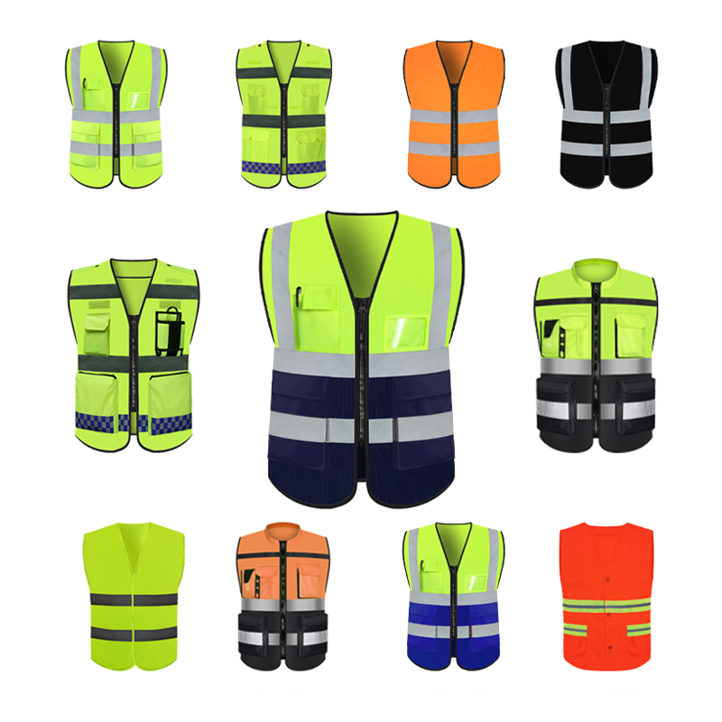 Mingrui Roadyellow  orange Pink purple SafetySafety Vests Customised black blue Reflective Safety Vest