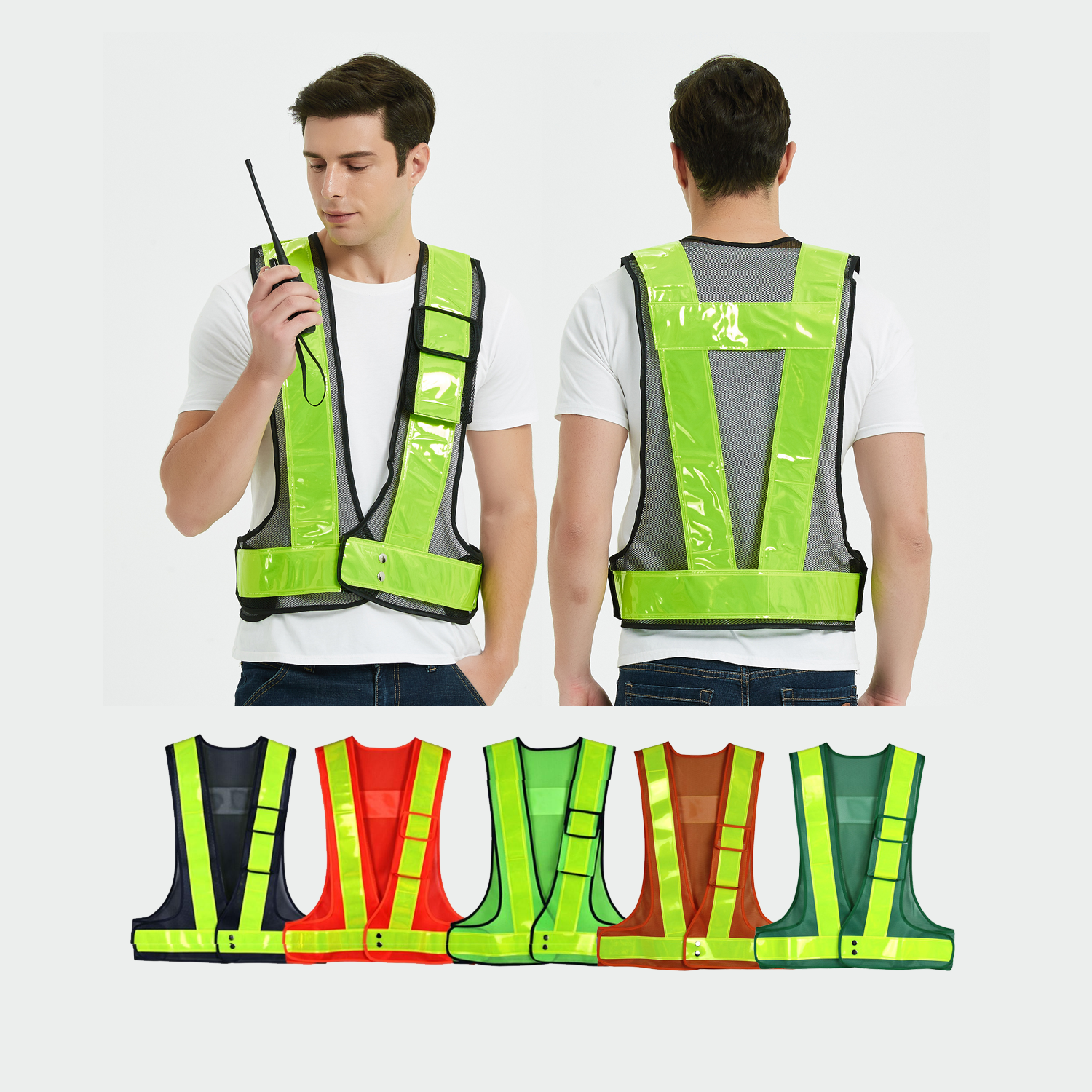 MINGRUI neon yellow kids safety vest high visibility reflect