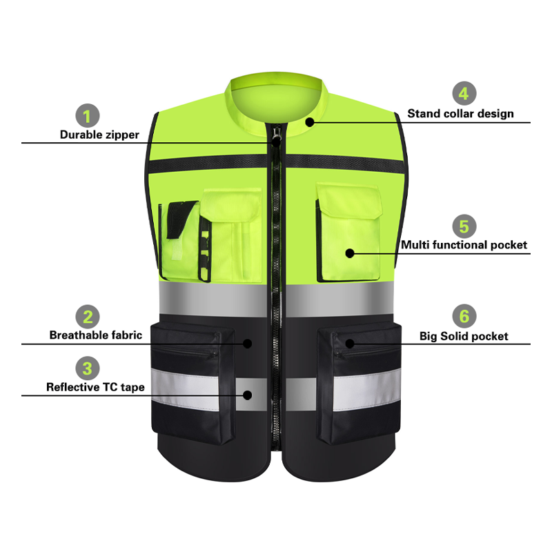 Mingrui Wholesale Quality Assurance High Visibility Safety Reflective Vest Fluorescent Dual Color Cheap High Visibility Vest