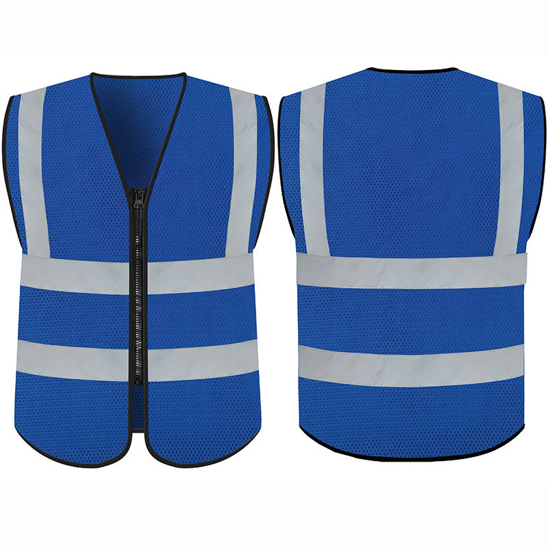 Manufacture saftey vest Mesh knitting Workwear Quick Dry Polo T Shirt Zipper Visibility Reflective Vest waterproof safety jacket