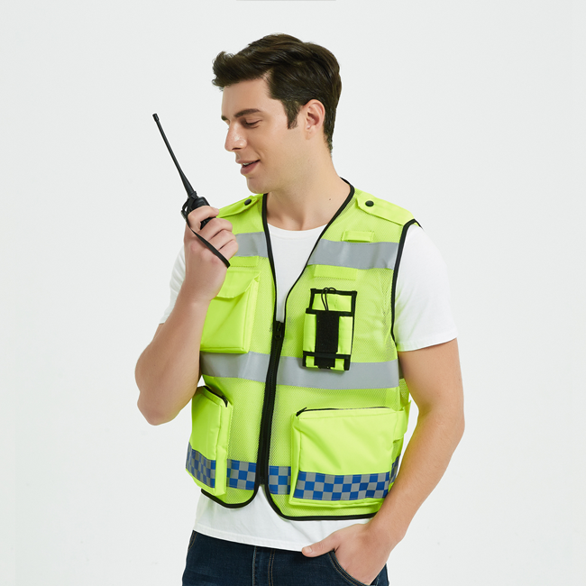 Manufacture saftey reflector vest High Visibility Multipocket workwear Security Uniform OEM Roadway High Visibility vest