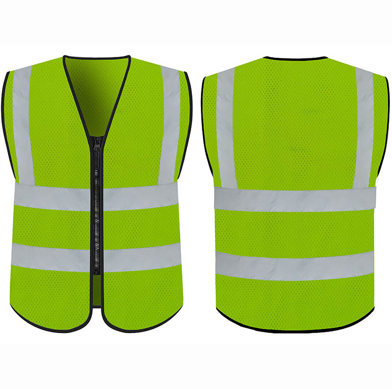 Manufacture saftey vest Mesh knitting Workwear Quick Dry Polo T Shirt Zipper Visibility Reflective Vest waterproof safety jacket