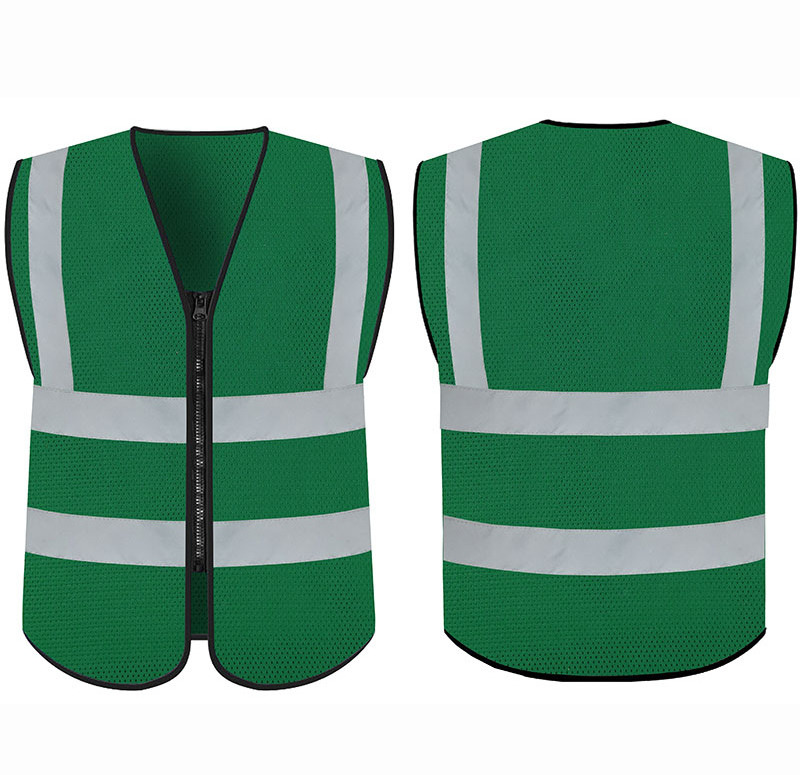 Manufacture saftey vest Mesh knitting Workwear Quick Dry Polo T Shirt Zipper Visibility Reflective Vest waterproof safety jacket