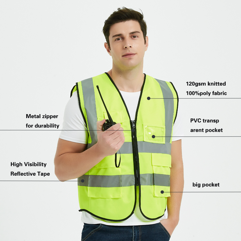 Mingrui Factory direct sales Premium Reflective Safety Vest for Nighttime Guardian: Reflective Safety Vest for Roadside Workers